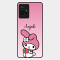 Pink Bunny Glass Case Cover For Vivo Y75 5G