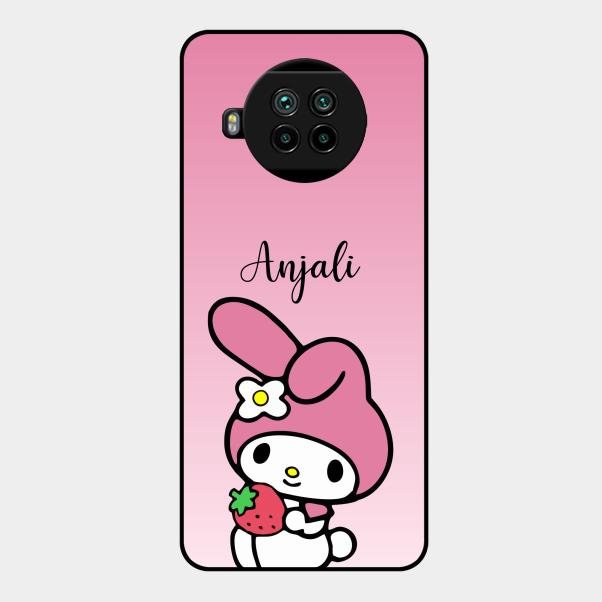Pink Bunny Glass Case Cover For Xiaomi Mi 10I 5G