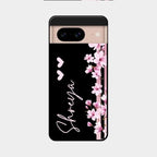 Pink Floral Customize Glass Case Cover For Google Pixel 8 5G