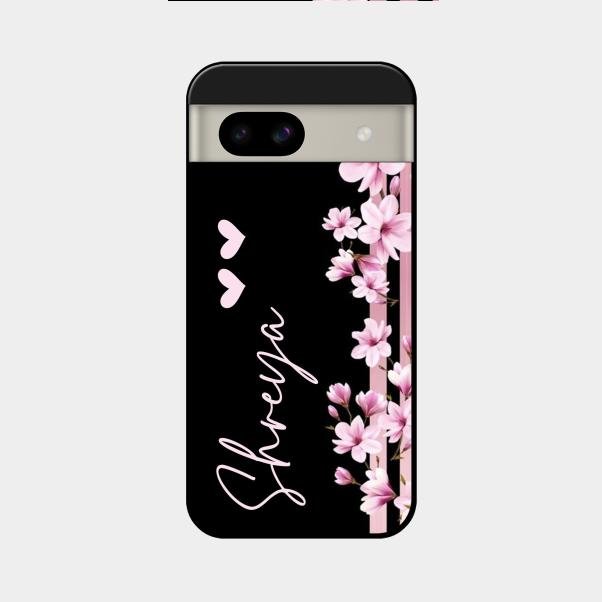 Pink Floral Customize Glass Case Cover For Google Pixel 8A 5G
