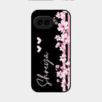 Pink Floral Customize Glass Case Cover For Google Pixel 9A 5G