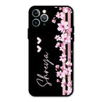 Pink Floral Customize Glass Case Cover For iPhone 11 Pro Max