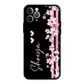 Pink Floral Customize Glass Case Cover For iPhone 11 Pro