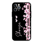 Pink Floral Customize Glass Case Cover For iPhone 11 Pro