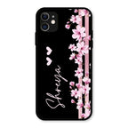 Pink Floral Customize Glass Case Cover For iPhone 11
