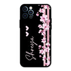Pink Floral Customize Glass Case Cover For iPhone 12 Pro