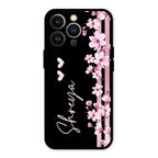 Pink Floral Customize Glass Case Cover For iPhone 13 Pro Max