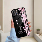 Pink Floral Customize Glass Case Cover For iPhone - ShopOnCliQ