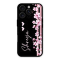 Pink Floral Customize Glass Case Cover For iPhone 16 Pro