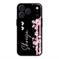 Pink Floral Customize Glass Case Cover For iPhone 17 Pro