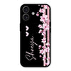 Pink Floral Customize Glass Case Cover For iPhone 17