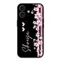 Pink Floral Customize Glass Case Cover For iPhone 17