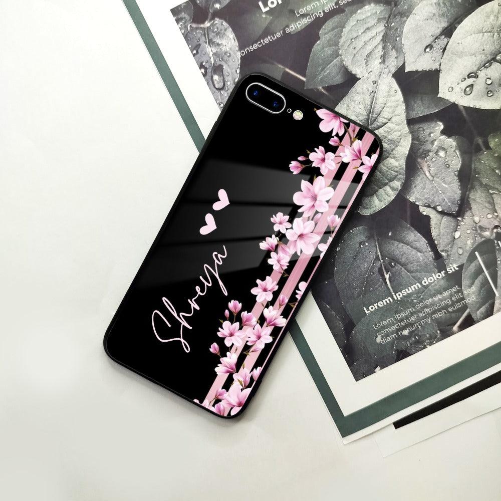 Pink Floral Customize Glass Case Cover For iPhone - ShopOnCliQ