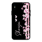Pink Floral Customize Glass Case Cover For iPhone XS