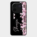 Pink Floral Customize Glass Case Cover For Iqoo 12 5G