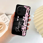 Pink Floral Customize Glass Case Cover For Vivo - ShopOnCliQ