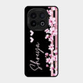 Pink Floral Customize Glass Case Cover For Iqoo 13 5G