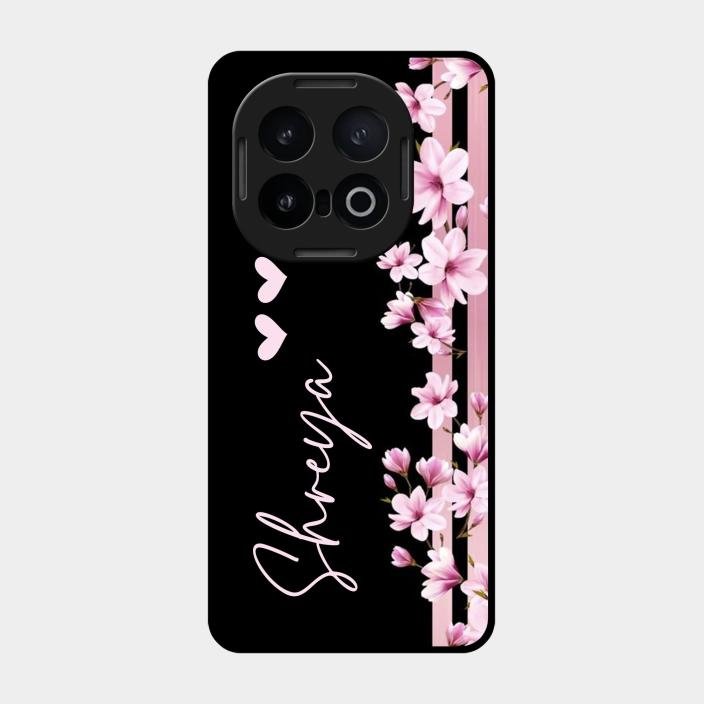 Pink Floral Customize Glass Case Cover For Iqoo 13 5G