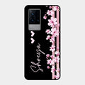 Pink Floral Customize Glass Case Cover For Iqoo 9 5G