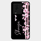 Pink Floral Customize Glass Case Cover For Iqoo Neo 7 5G
