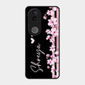 Pink Floral Customize Glass Case Cover For Iqoo Z10R