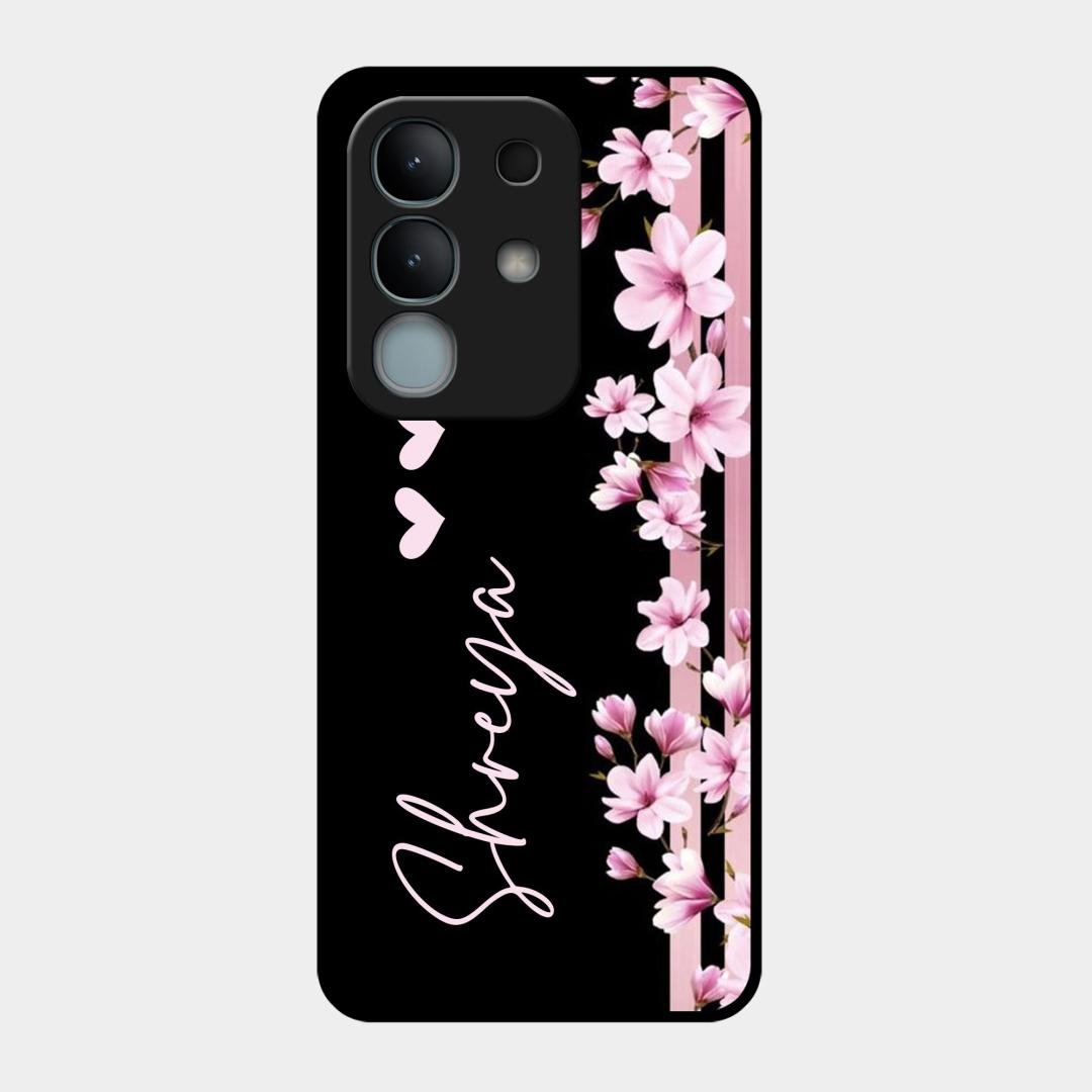 Pink Floral Customize Glass Case Cover For iQOO Z10x 5G