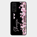 Pink Floral Customize Glass Case Cover For Iqoo Z3 5G