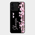 Pink Floral Customize Glass Case Cover For Iqoo Z9 5G