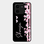 Pink Floral Customize Glass Case Cover For Iqoo Z9X 5G