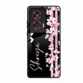 Pink Floral Customize Glass Case Cover For Motorola Edge 50 Fusion 5G