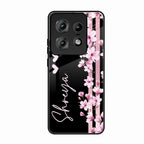 Pink Floral Customize Glass Case Cover For Motorola Edge 50 Pro