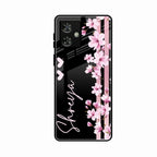 Pink Floral Customize Glass Case Cover For Motorola G54 5G
