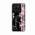 Pink Floral Customize Glass Case Cover For Motorola G57 Power 5G