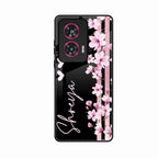 Pink Floral Customize Glass Case Cover For Motorola G96 5G