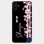 Pink Floral Customize Glass Case Cover For Nothing Cmf Phone 1