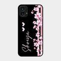 Pink Floral Customize Glass Case Cover For Nothing Phone 1
