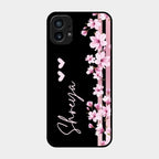 Pink Floral Customize Glass Case Cover For Nothing Phone 1