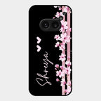 Pink Floral Customize Glass Case Cover For Nothing Phone 2A 5G