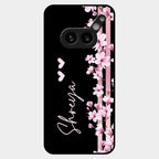 Pink Floral Customize Glass Case Cover For Nothing Phone 2A Plus