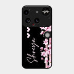 Pink Floral Customize Glass Case Cover For Nothing Phone 3 5G