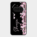 Pink Floral Customize Glass Case Cover For Nothing Phone 3A 5G