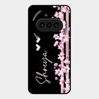 Pink Floral Customize Glass Case Cover For Nothing Phone 3A 5G