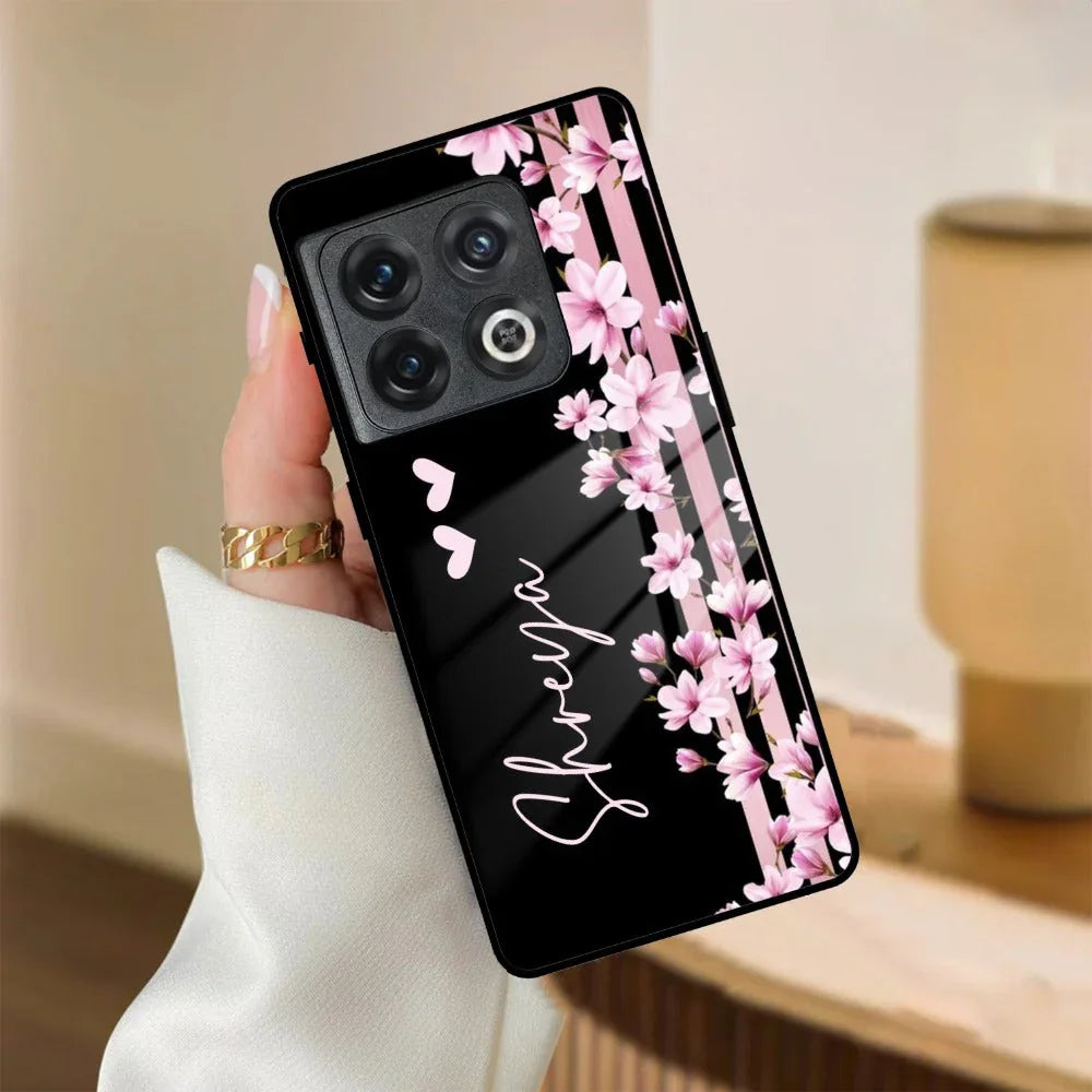 Pink Floral Customize Glass Case Cover For Oneplus - ShopOnCliQ