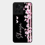 Pink Floral Customize Glass Case Cover For Oneplus 10R 5G