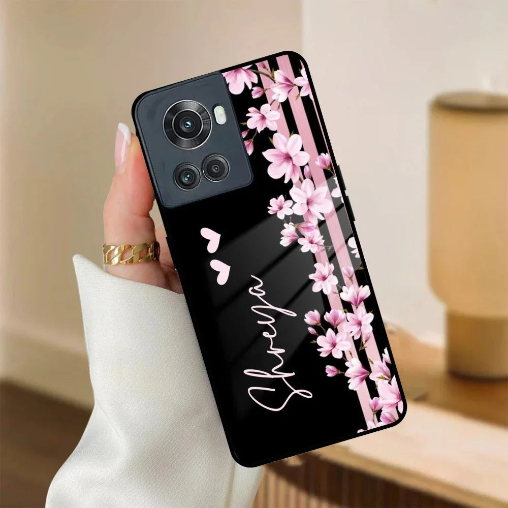 Pink Floral Customize Glass Case Cover For Oneplus - ShopOnCliQ