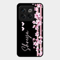 Pink Floral Customize Glass Case Cover For Oneplus 10T 5G