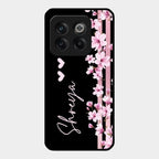 Pink Floral Customize Glass Case Cover For Oneplus 10T 5G