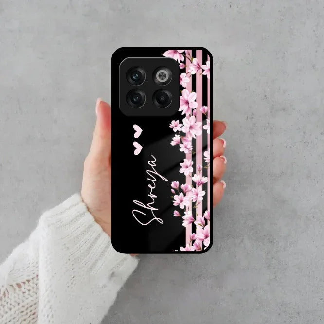 Pink Floral Customize Glass Case Cover For Oneplus - ShopOnCliQ