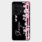 Pink Floral Customize Glass Case Cover For Oneplus 11R 5G