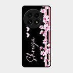 Pink Floral Customize Glass Case Cover For Oneplus 13 5G